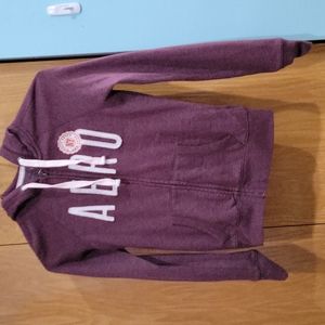 Aeropostale faded Maroon hooded sweatshirt with zipper Size XS